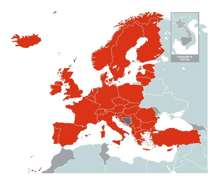 Les 39 États membres de l'OEB